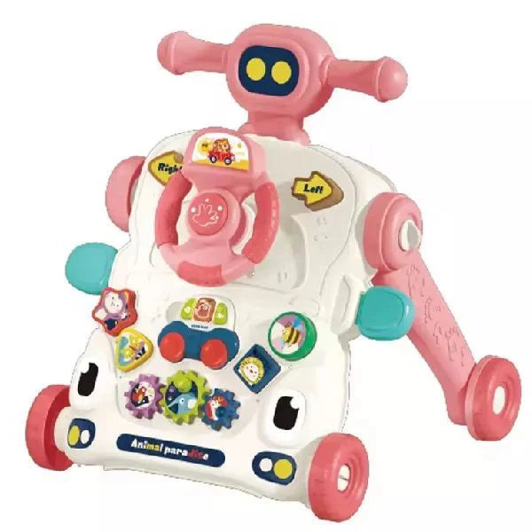 Antemergator 6 in 1 pentru Copii, cu Activitati Montessori de joaca si roti anti-alunecare,