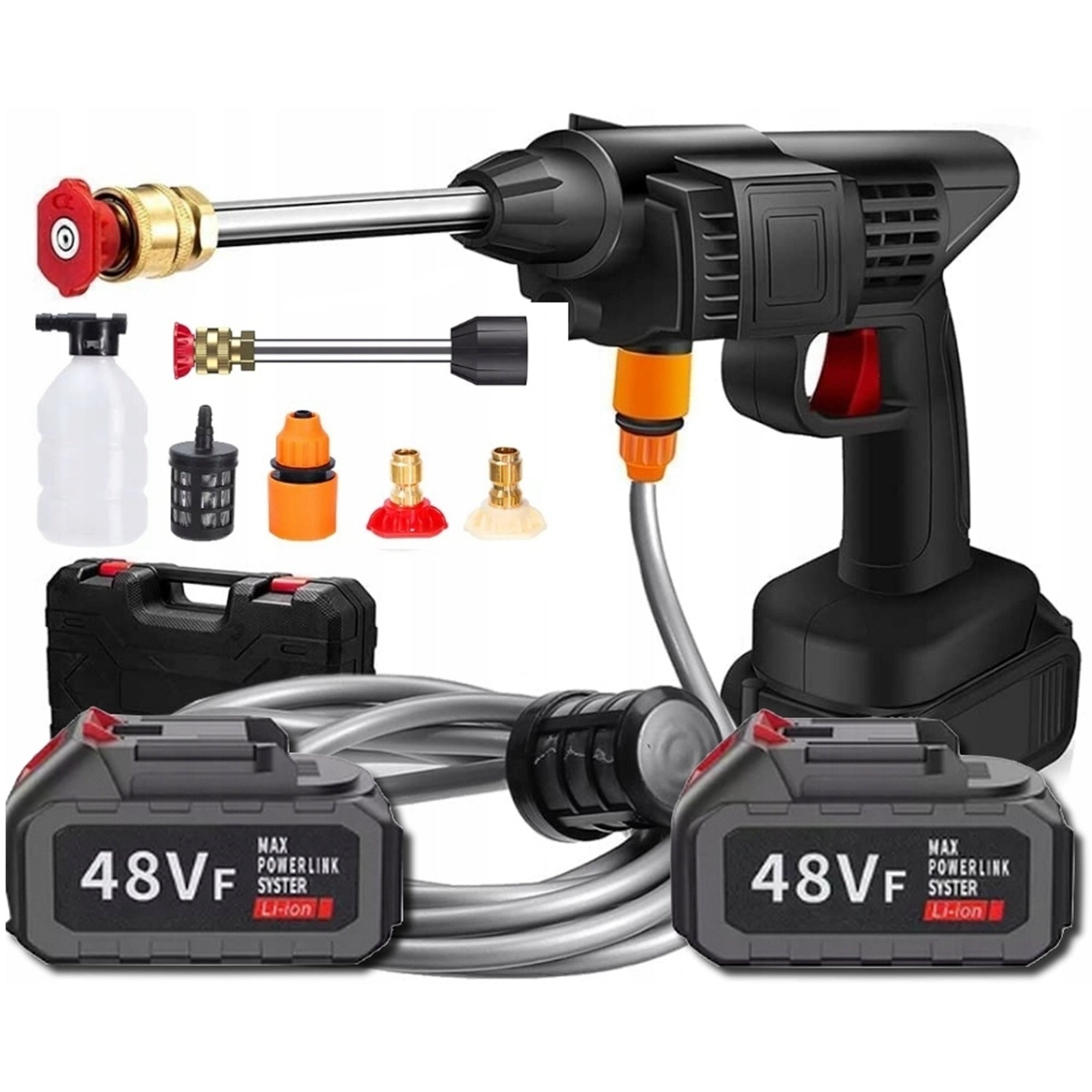 Aparat de spalat electric cu presiune puternica, cu 2 acumulator 48V, 8L/min, 30 Bari