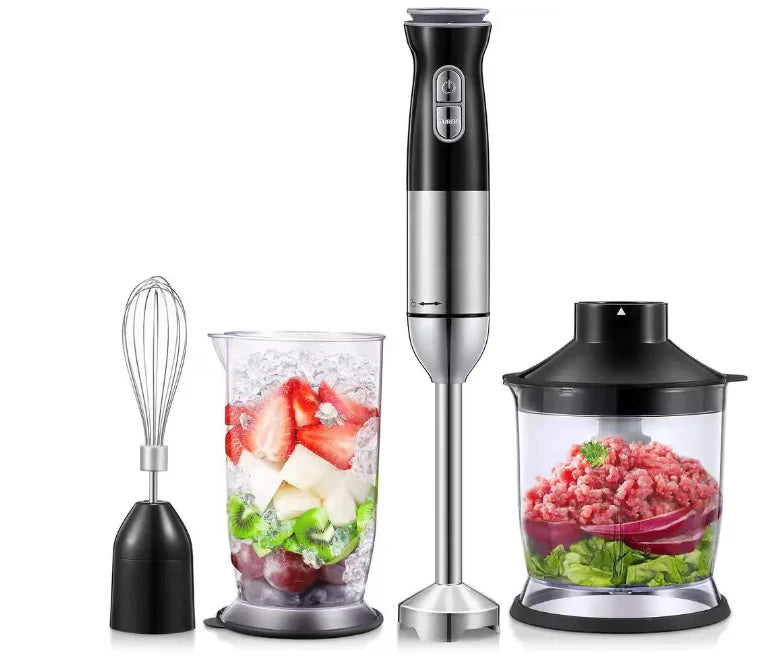 Blender De Mana 4 in 1 500W Multifunctional Cu Tocator Si Pahar – Putere Mare Pentru Preparare Rapida Si Eficienta