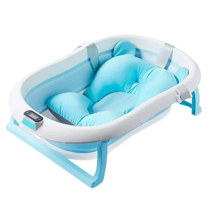 Cadita pliabila pentru bebelusi, termometru electronic incorporat, cu suport pernuta, picioruse antiderapante