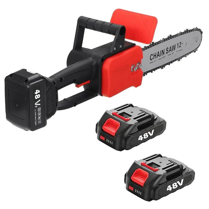 Drujba electrica cu lant 12 inch, cu 2 Acumulatori, 48 V, Lithium, 2 lanturi, 1200 W, 4800rpm, 305mm