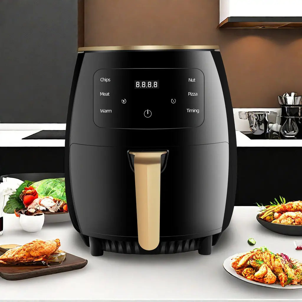 Friteuza cu aer cald, S-18 Air Fryer, 2400W, capacitate 6L ,afisaj digital, LCD Touch control