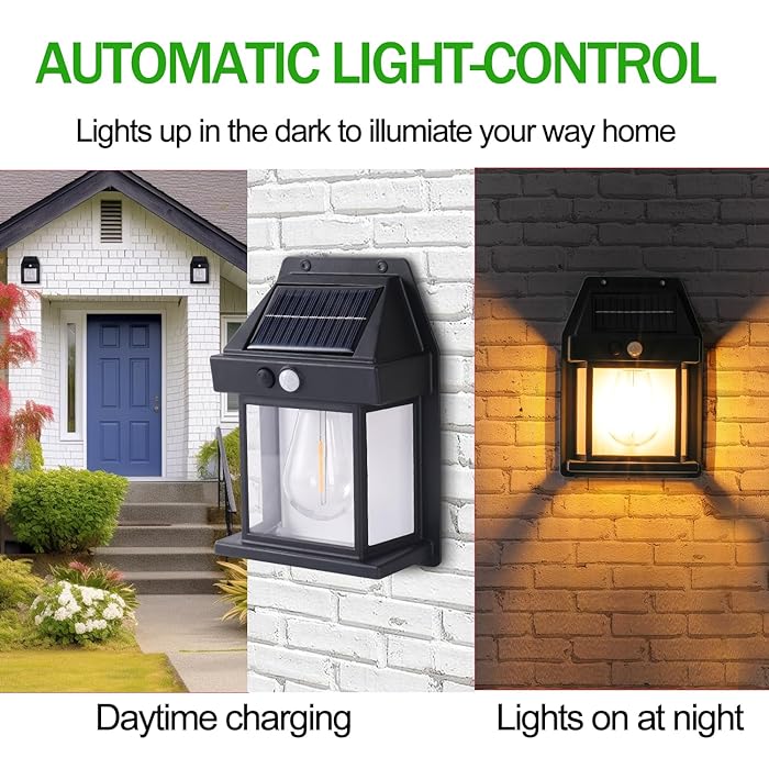 Set 5 x Lampa Solara de Perete în Forma de Felinar, cu Senzor de Miscare, 18W