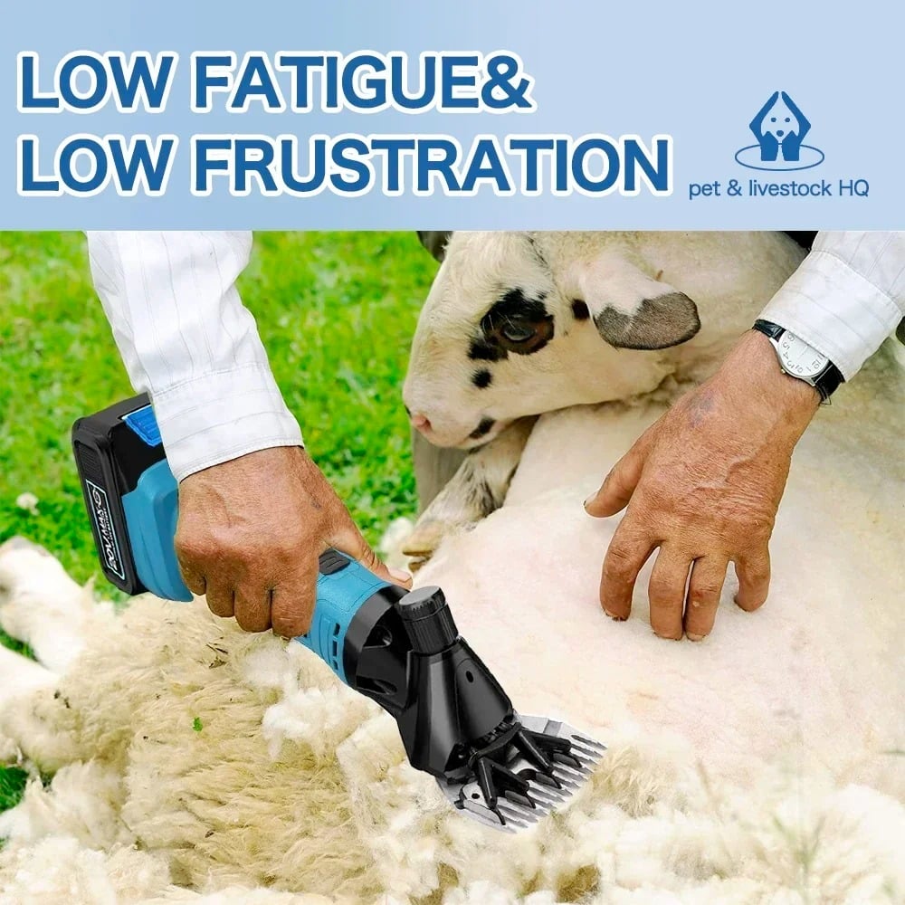 Masina Electrica Profesionala de Tuns Oi, Capre, Caini, Cu 2 Acumulatori 48V, 2400 RPM, Lame Otel, Trusa Transport INCLUSA