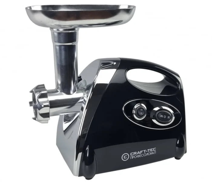 Masina de tocat carne Craft-Tec Neagra 3800W, Accesorii rosii, carnati, chiftele, 3 site, functia revers, motor cupru