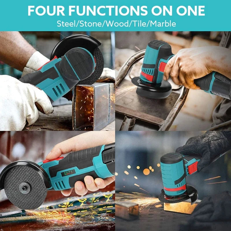 Mini Polizor unghiular portabil cu 2 acumulatori si 2 discuri, 48V