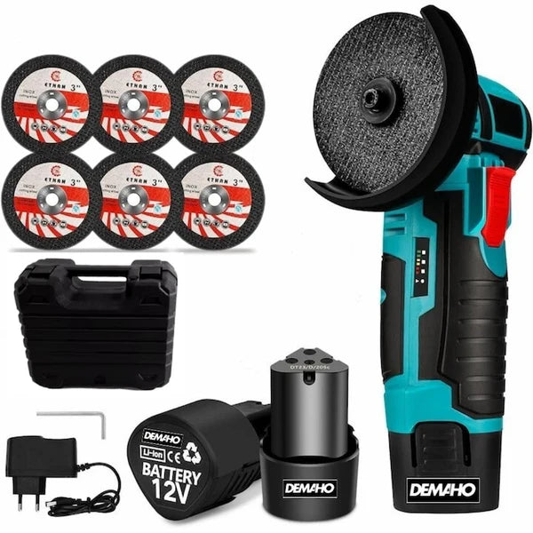 Mini Polizor unghiular portabil cu 2 acumulatori si 2 discuri, 48V