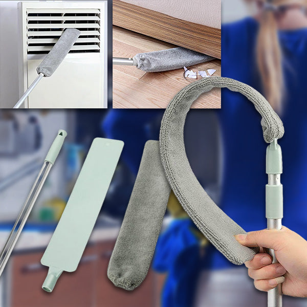 Mop plat retractabil pentru curatarea prafului in spatiile inguste