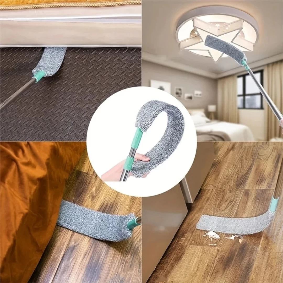 Mop plat retractabil pentru curatarea prafului in spatiile inguste