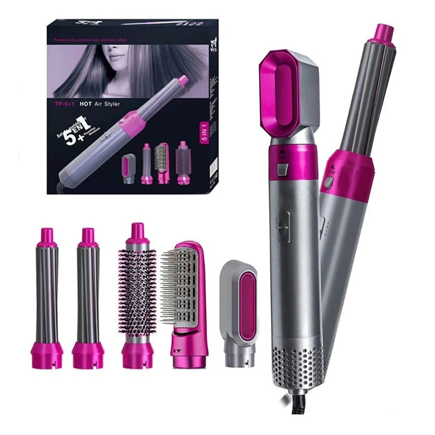 Multistyler Airwrap Hot Air Styler 5 in 1, Perie electrica de Uscat, coafat, indreptat si ondulat.