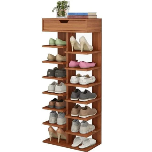 Pantofar cu 7 Etaje din PAL - Organizator Pantofi Elegant, Culoare Lemn , Maro