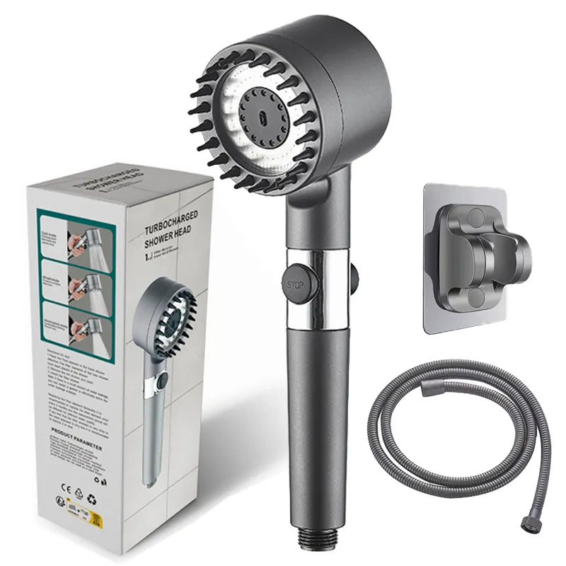 Para de dus de inalta presiune, 3 functii diferite si perie atasata