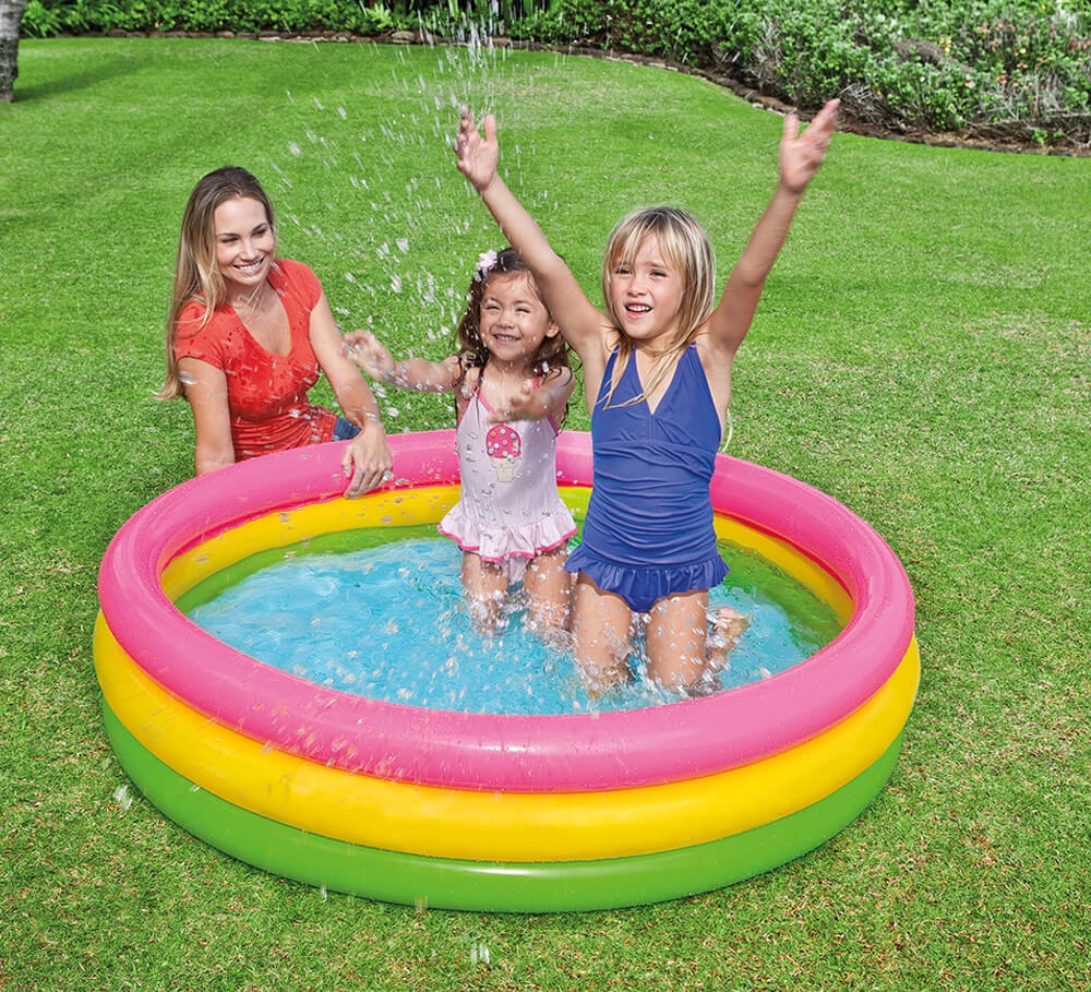 Piscina gonflabila pentru copii cu baza moale, Intex , 168x46cm -780 L