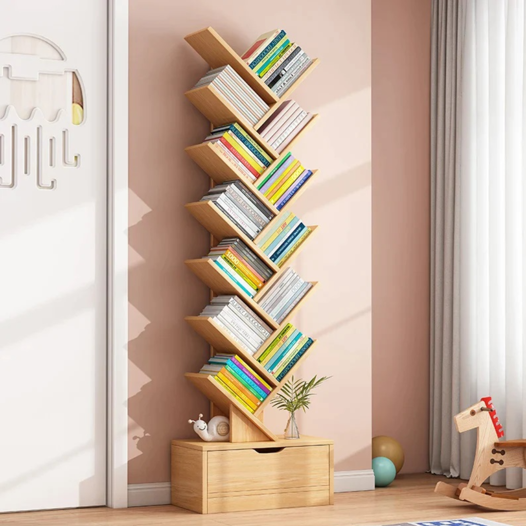 Raft depozitare carti in forma de copac 158x34 cm