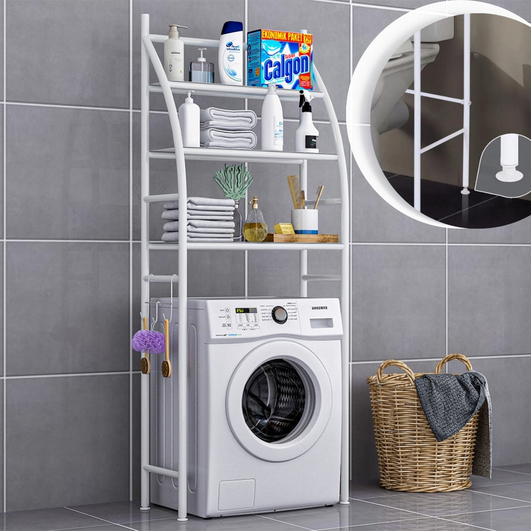 Raft depozitare peste masina de spalat, 3 polite, etajera baie