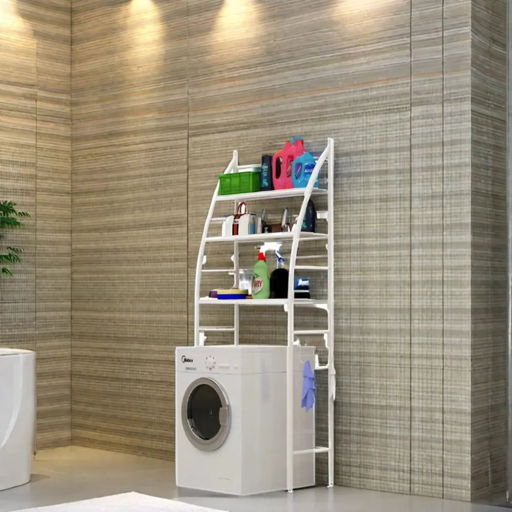 Raft depozitare peste masina de spalat, 3 polite, etajera baie