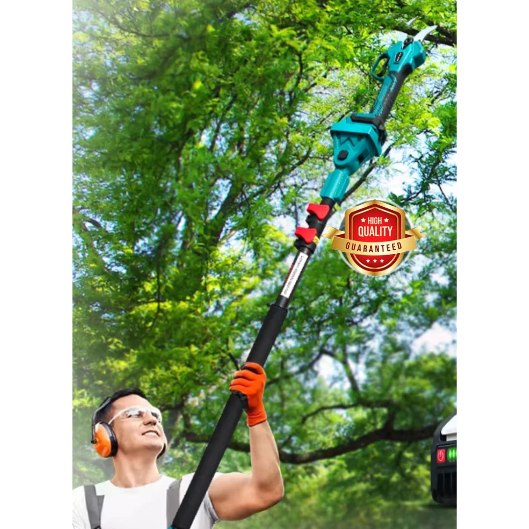 Set Mini Drujba, Foarfeca Electrica, Foarfeca Gard Viu, cu Tija Telescopica 2M si 2 Acumulatori 48V