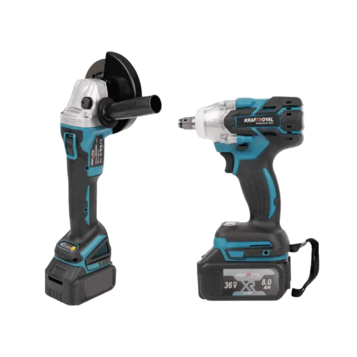 Set Trusa Masina cu Impact + Polizor Unghiular cu 2 Acumulatori 48V 8AH