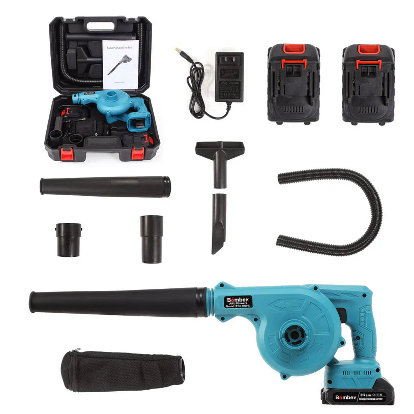 Suflantă Frunze fără Fir , 2 Acumulatori 48V, 2 în 1 Suflare și Aspirare Frunze, Praf, Zăpadă, 19000 RPM