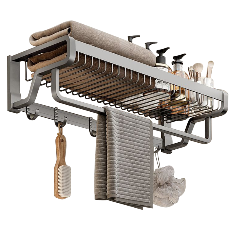 Suport dublu pentru prosoape – pliabil, cu 2 niveluri, din aluminiu și oțel carbon