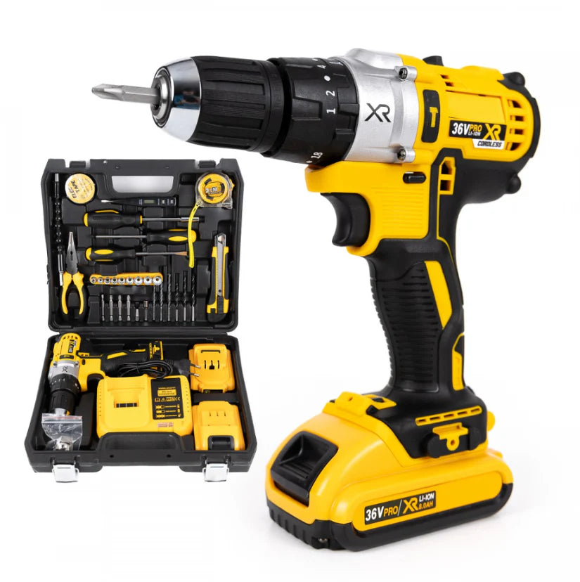 Trusa Bormasina 48V cu 2 acumulatori si incarcator + 37 Accesorii