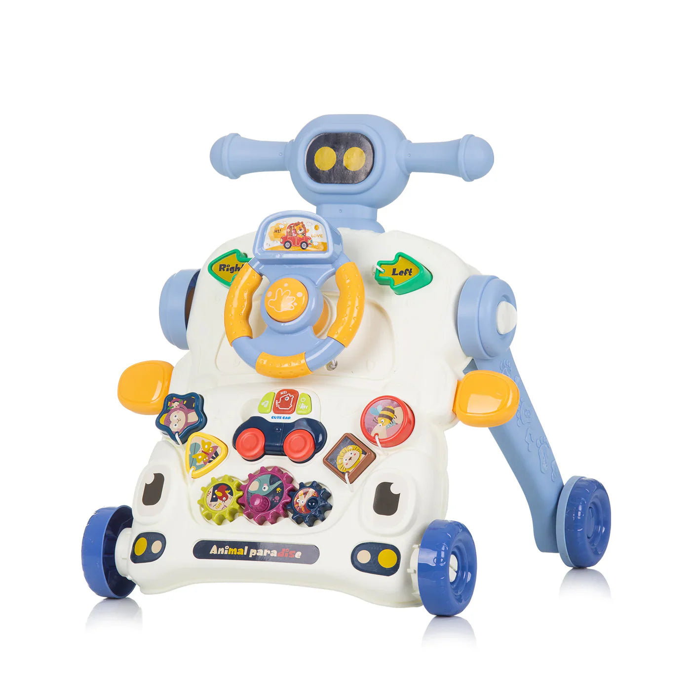 Antemergator 6 in 1 pentru Copii, cu Activitati Montessori de joaca si roti anti-alunecare,