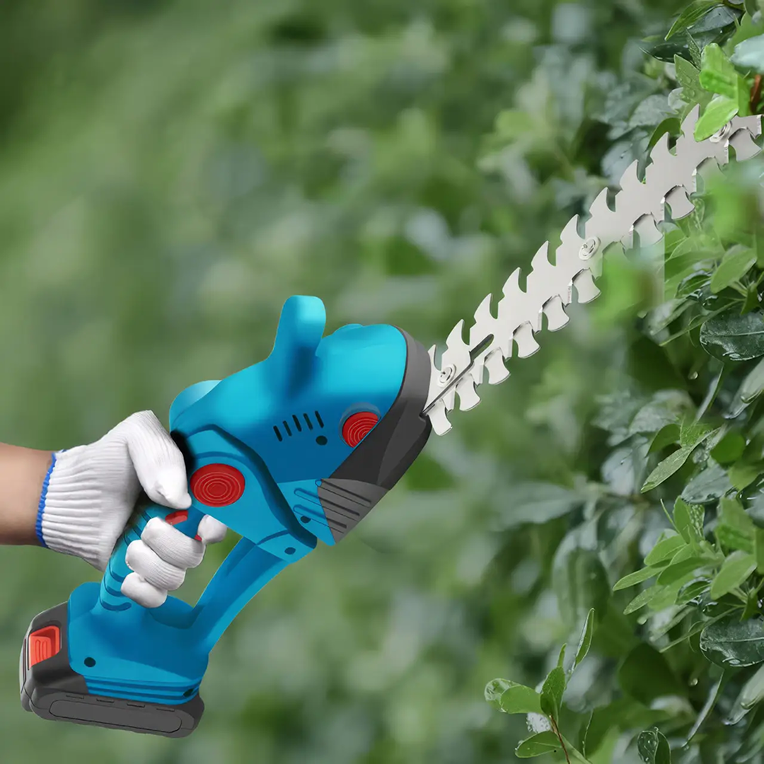 Foarfeca Electrica Gradina Cu Acumulator 48V | 2 Acumulatori | 2 Lame (Iarba + Gard Viu) | Multifunctionala | Ergonomica