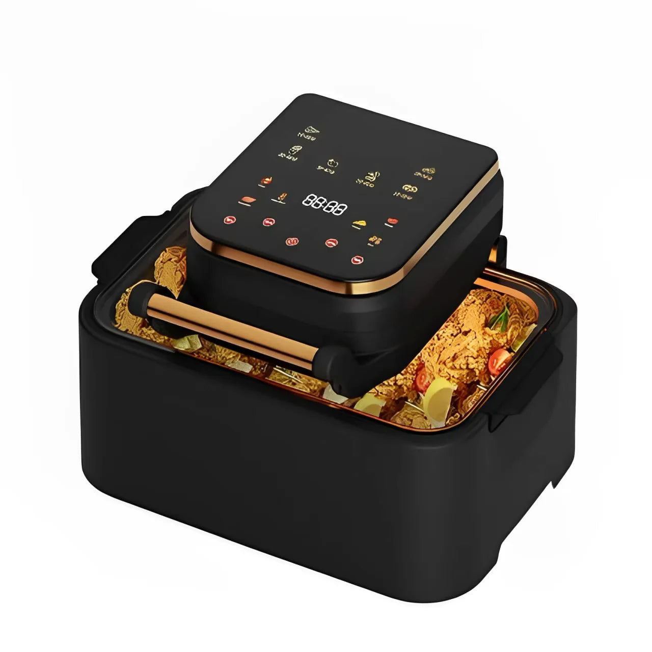 Friteuza Airfryer 3in1 12L, 1700W, Digital Display Led, Fara Ulei, Touch Control, 11 Programe, Timer, Negru-Auriu