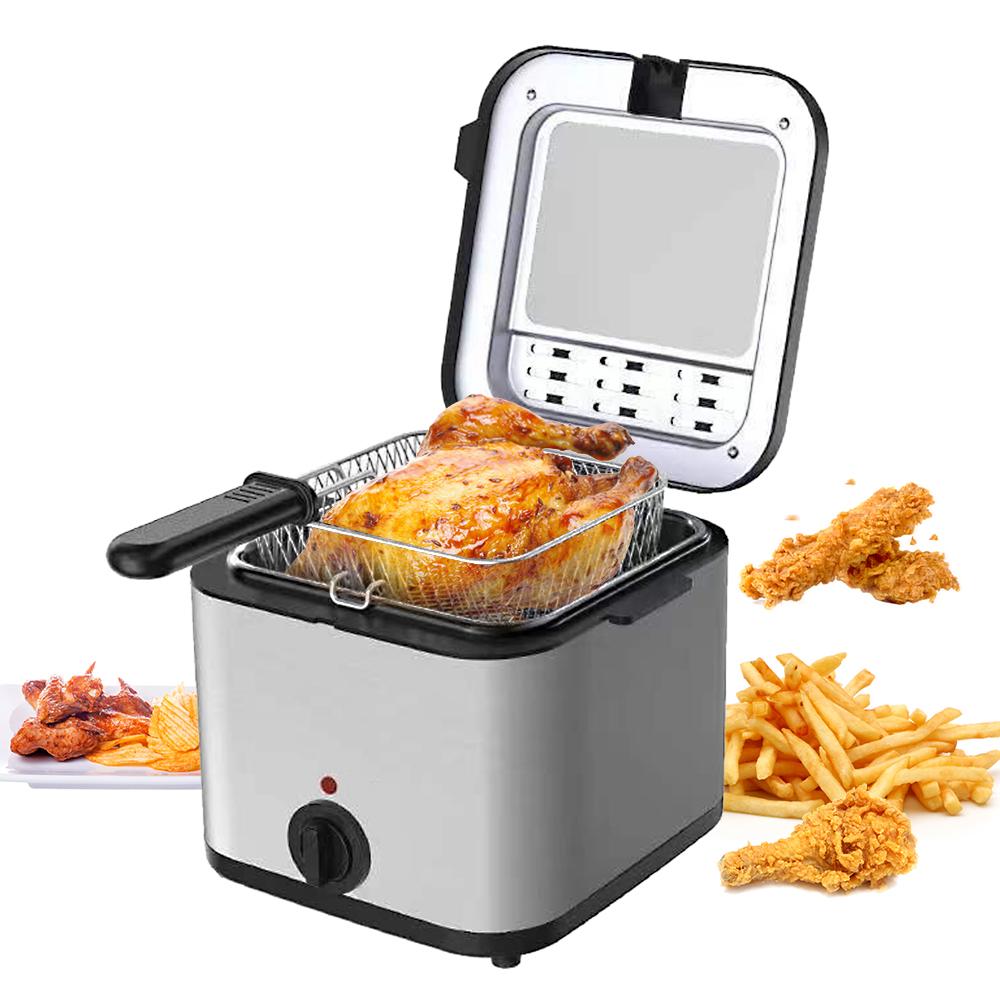 Friteuza multifunctionala, pentru prajit si copt, putere 2000W, capacitate 2,5L, din otel inoxidabil, cu cos din inox