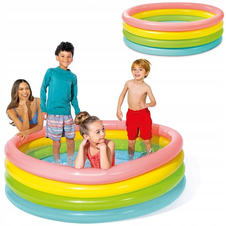 Piscina gonflabila pentru copii cu baza moale, Intex , 168x46cm -780 L
