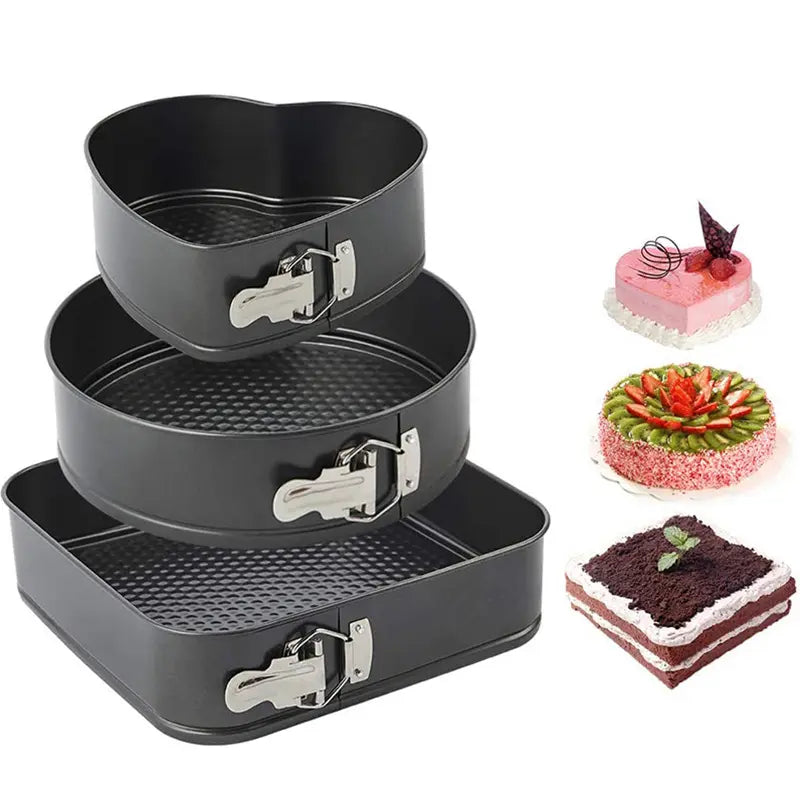 Set 3 forme pentru prajituri - forma rotunda, patrata si inima
